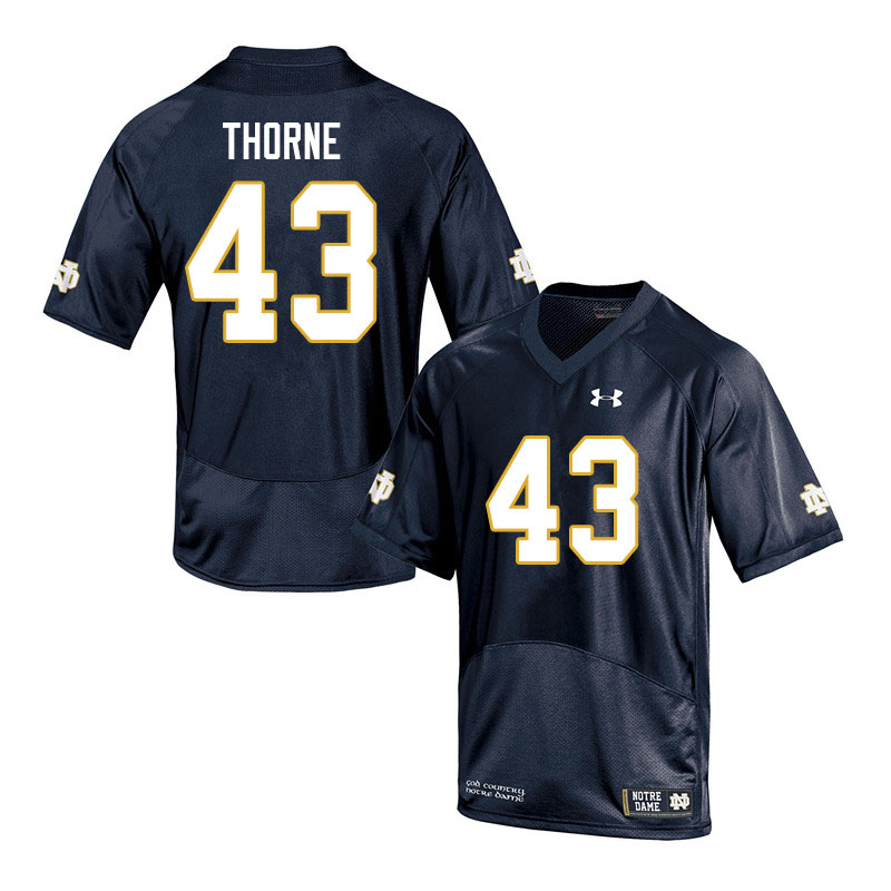Men #43 Marcus Thorne Notre Dame Fighting Irish College Football Jerseys Sale-Navy - Click Image to Close